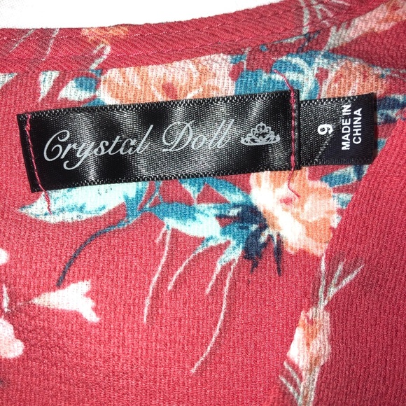 red floral romper, size 9 - Picture 3 of 8